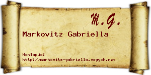 Markovitz Gabriella névjegykártya